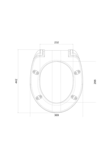 Tema 41111 Duroplast Troy - Alttan Krom Menteşeli Klozet Kapağı
