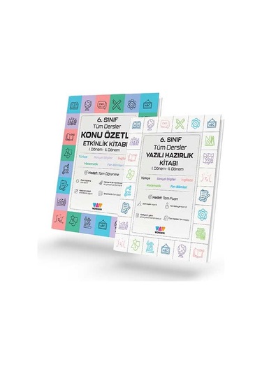 6. Sınıf Tüm Dersler Konu Özetli Yazılı Hazırlık Seti 1 Ve 2. Dönem