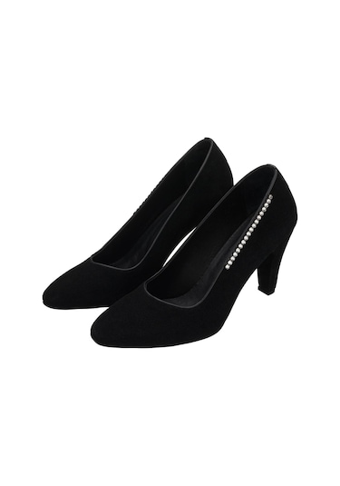 40-41-42-43-44 Numara Ays7986 Siyah Süet Topuklu Özel Seri Kadın Stiletto Siyah Süet
