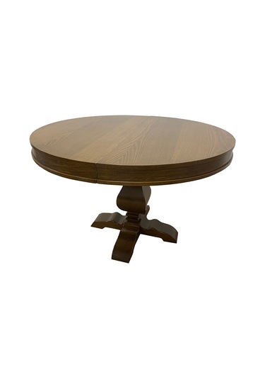 Orleans Fransız Klasik Still Yuvarlak Açılır Ceviz Masa 100x100 Ceviz