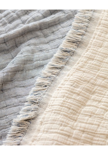 Madame Coco Grania King Size Pamuklu Yatak Örtüsü - Mavi 8684427016589 Mavi