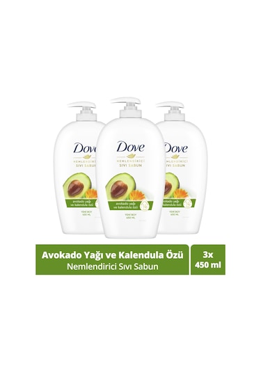 Dove Avokado Yağı Ve Kalendula Özü Nemlendirici Sıvı Sabun 3 x 450 ML