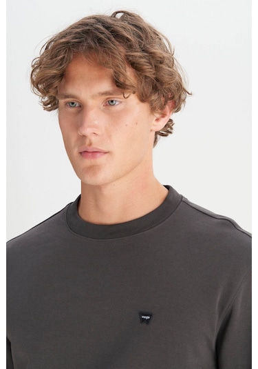 Wrangler Small Logo Antrasit Erkek Sweatshirt W252025533w Antrasit