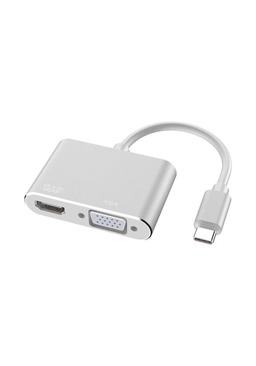 Usb 3.1 Type-C To Hdmi Vga 4366A 4K Çevirici Dönüştürücü Adaptor