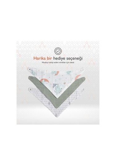 Gezenbebe Hero 3'lü Bebek-çocuk Fular Önlük Seti Mavi