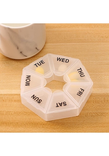 Beyaz 1 Adet Hap Kutusu Plastik 7 Gün Tablet Şeker Kutusu Taşınabilir Depolama Tablet Tutucu Seyahat Organizatör Hap Dağıtıcı Konteyner