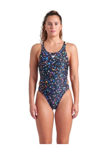 Women's Arena Confettı Swımsuıt Swım Tech Multı Kadın Yüzücü Mayosu Çok Renkli