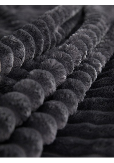 Linda 3 Parça Çift Kişilik Battaniye Seti - Antrasit