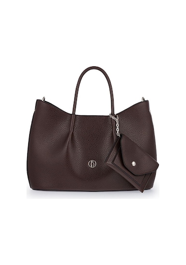 Bilik Deri Logo Detaylı Kahve Kadın El Çantası Riv 147-r Kahverengi