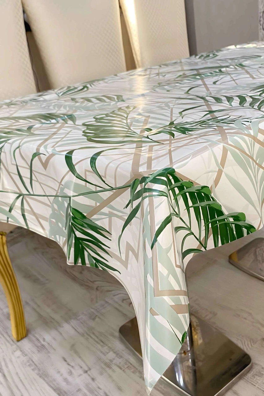 Rona Home Pvc Kaymaz Elyaf Tabanlı Silinebilir Masa Örtüsü Su Geçirmez Muşamba Sofra Bezi Tüm Çeşitler Yeşil