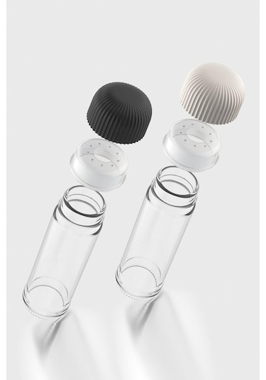 Renga Line 105 Ml 2'li Cam Tuzluk Biberlik Seti 121014 Siyah-bej Çok Renkli