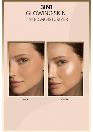 Note Cosmetics Cosmetics 3 in 1 Glowing Skin Tinted Moisturizer SPF50 Işıltılı Aydınlatıcı Krem 30 ML
