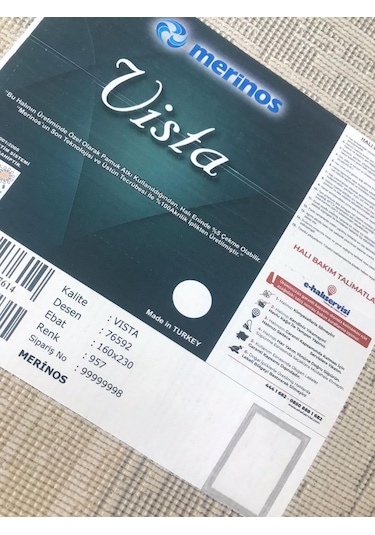 Merinos Halı Vista 76592 957 Serisi Triko Akrilik Salon Oturma Yatak Odası Halısı Krem - Gri - Bej