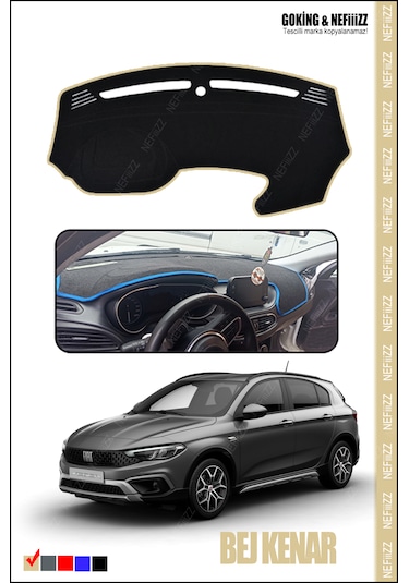 Fiat Ega Cross Torpido Koruma Halısı Yeni Tasarım Araca Özel Üretim Bej