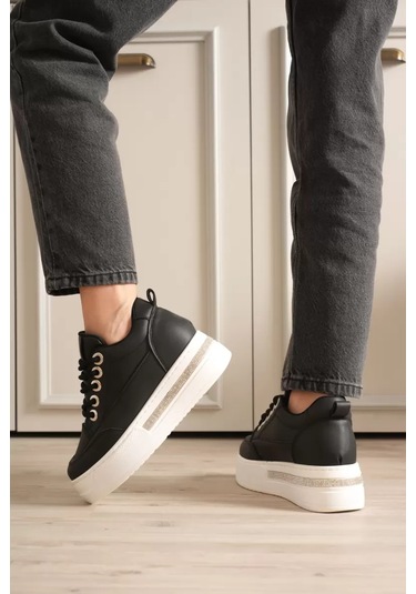 Trendella Siyah Kadın Gizli Topuklu Sneaker Tr04ms01a Beyaz