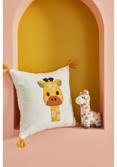 Karaca Home Bebek Giraffe Nakışlı Kırlent 34x34 Cm 200.22.14.0528