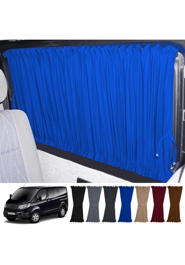 Pandami Ford Custom Kısa Şase 2012+ Uyumlu Mavi Raylı Oto Perde Takımı