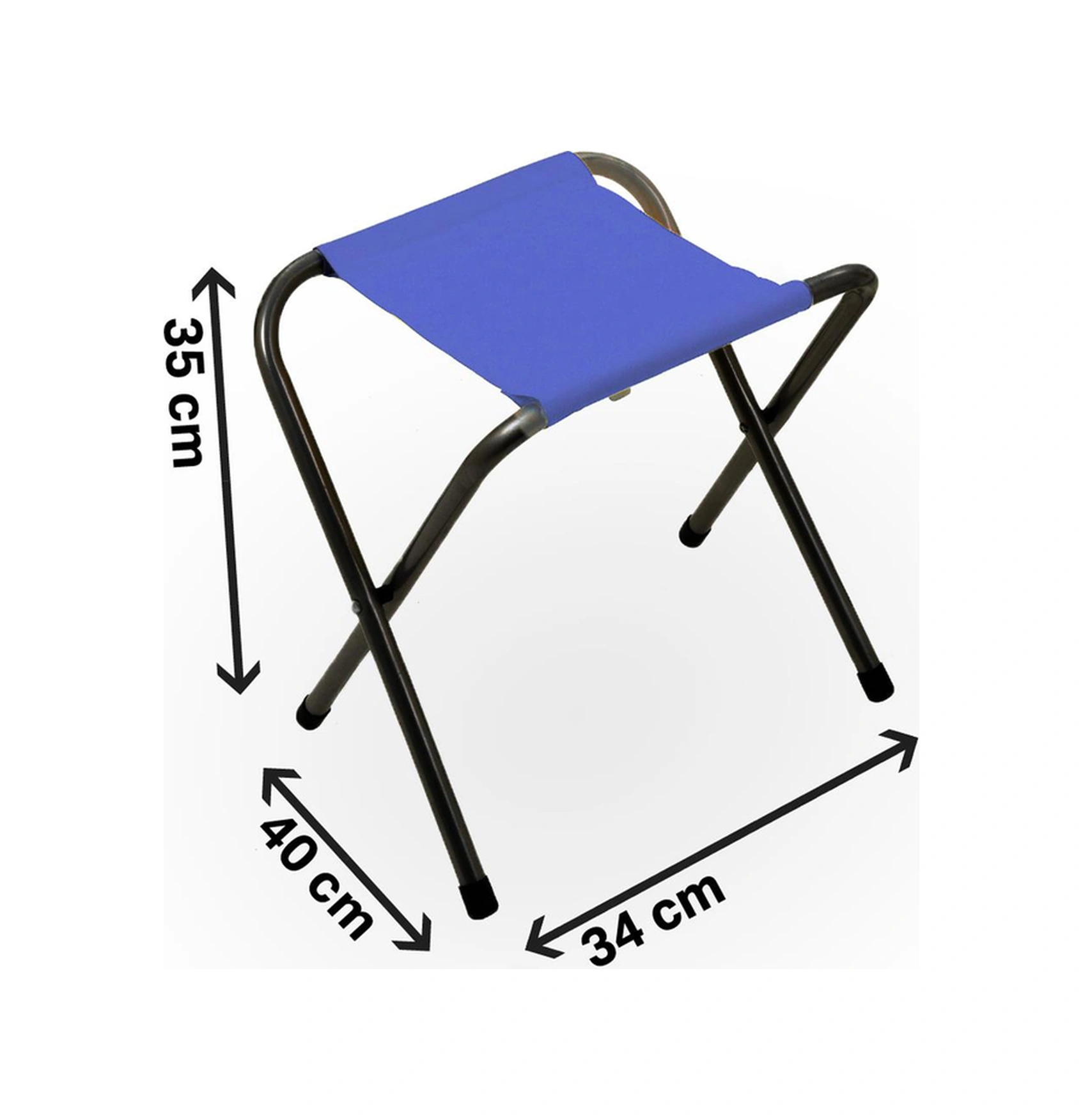 Exent 45x60 Cm Kamp Sehpası + 3 Adet Mavi Tabure Piknik, Bahçe Balkon Sehpası Katlanır Sehpa-me-3m Çok Renkli