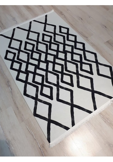 Doğuş Oslo 8222 Beyaz Siyah Kilim 120X180 Cm