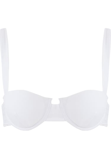 Lula Ru Vintage Tarzda Klasik Bikini Üstü Beyaz