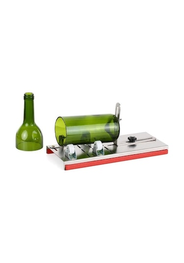 Novahub Paslanmaz Çelik Cam Şişe Kesici, Diy Şişe Kesme Aracı, Yuvarlak/kare/oval Şişeler İçin Çok Renkli