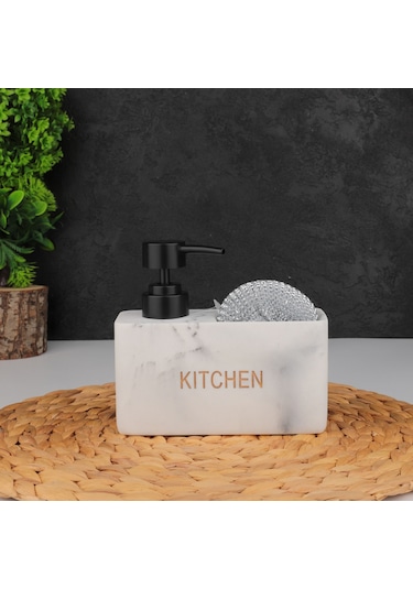 Mien Mermer Desenli Polyresin Sıvı Sabunluk Cn-56789
