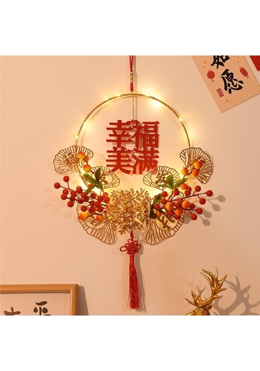 Dianziye Yılbaşı Ve Bayram Dekorasyonu Led Işıklı Çiçek Yüzüğü - Ev Dekoru, Do-ıt-yourself Montaj, 2 Metre Işık Tel, Metal/plastik Malzeme