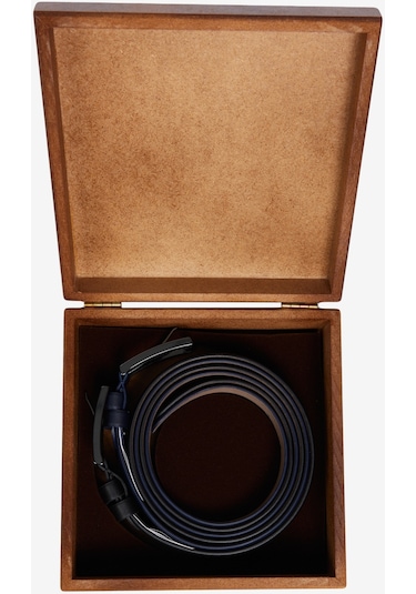 AC&Co / Altınyıldız Classics Erkek Siyah-lacivert Özel Ahşap Kutulu 2'li Casual Kemer Set Damat Bohçası Lacivert - Siyah