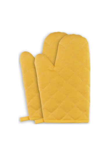 Yanmaz Ve Isıya Dayanıklı Fırın Eldiveni Ve Tutacak 2 Eldiven, 2 Tutacak Sarı