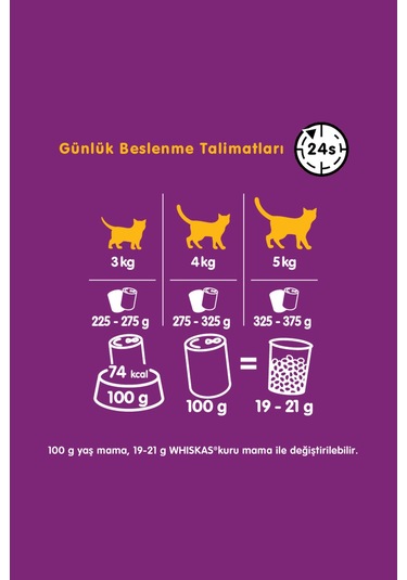 Whiskas Konserve Sığırlı Kedi Mama 400 Gr X 24 Adet