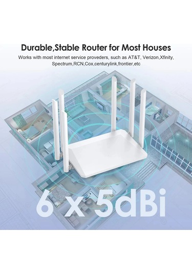 Conventions1 2.4g 5g Çift Bantlı Kablosuz 1200mbps Yönlendirici