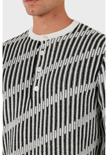 Emporio Armani Erkek Kazak Em003517 Af19553 Fc005 Siyah-beyaz Siyah-beyaz