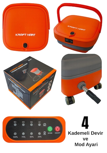 Kraft Hart ZD-035 21V 4AH Çift Akü Katlanabilir Basınçlı Yıkama Makinesi