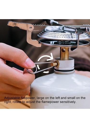 Pazly Pratik Kamp Ocağı Başlığı - Ayarlanabilir Alev, Kolay Kurulum, Çok Amaçlı Gümüş Paslanmaz Çelik, 180mm Açık Çap Gümüş