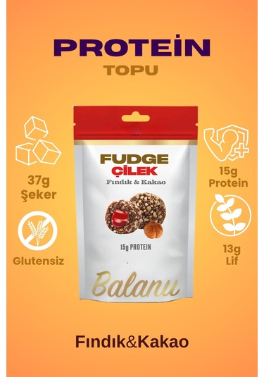 Fudge Fındık Kaplı Çilekli & Bademli Meyve Topları 110gr X3 Adet