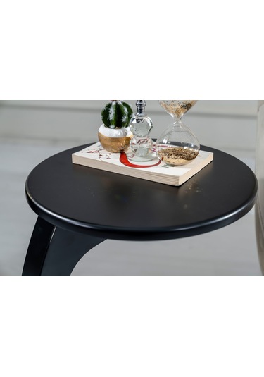 Lunora Kayın Ahşap C Yan Sehpa Siyah