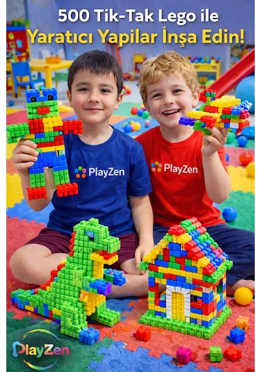 Tik-tak Yapı Seti Birbirine Geçen Renkli Parçalar 500 Parça 3+ Lego Oyuncak