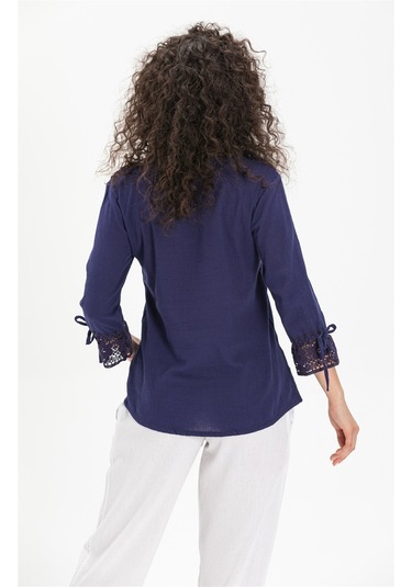 Zehra Şile Bezi Bluz Mor Mor