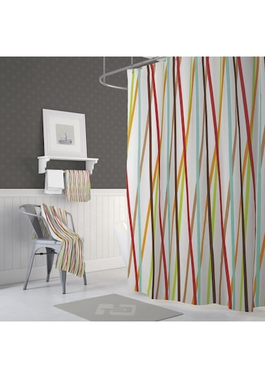 Zethome Jackline Banyo Duş Perdesi 6710 Çift Kanat 2X120X200 Çok Renkli