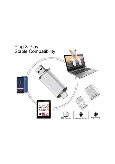 U Disk 128g Mobil Bilgisayar Çift Amaçlı 64g Döner Beyaz