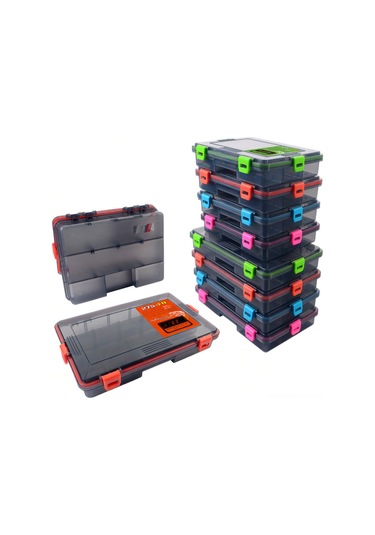 Aubyhe Büyük Boy Mavi Balık Tutma Gereç Kutusu - Ayarlanabilir Bölmeler, Su Geçirmez Kapak Ve Dayanıklı Pp Malzeme İle Uyumlu Yem Ve İğne Saklama Kutusu