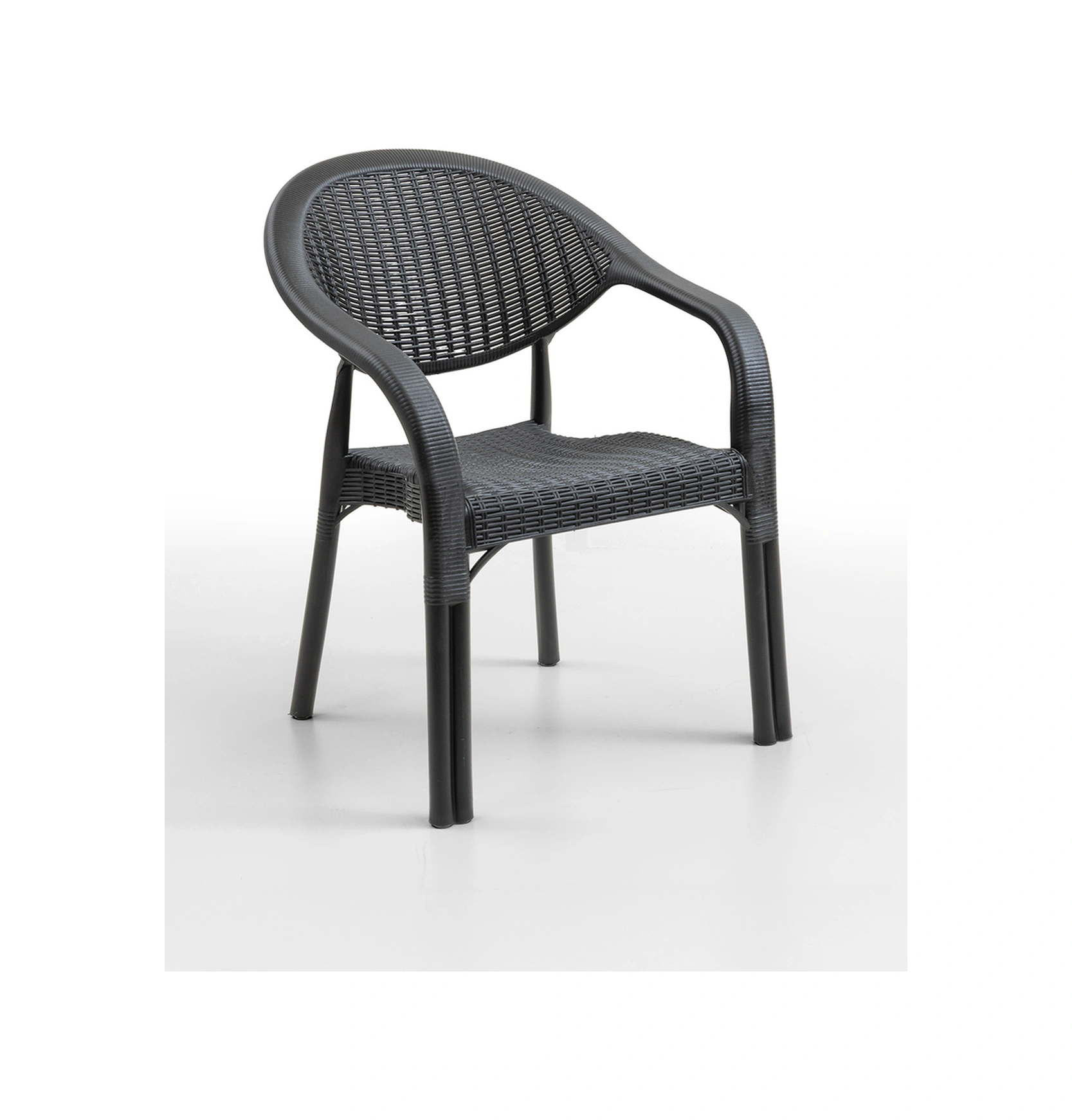 Bamboo 4'lü Rattan Sandalye Siyah Siyah