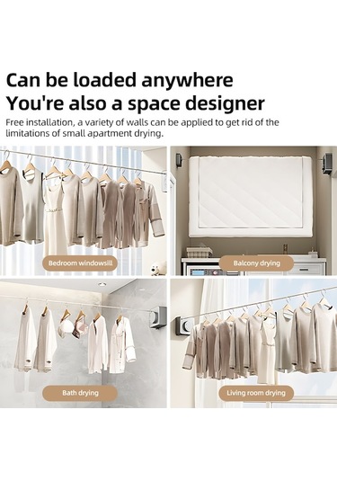 Novahub 16 Ft Çelik Askılık - Kullanışlı & Güçlü İç/dış Mekan Çamaşır Kurutma Hattı