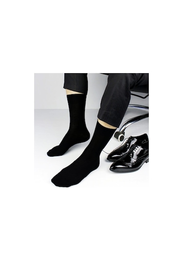 Abani Classic Erkek Soket Çorap Siyah Mevsimlik Pamuk 12 Çift Siyah