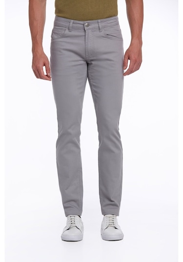 Hatemoğlu Gri Regular Fit Yüksek Bel Düz Paça Basic Kot Pantolon Gri