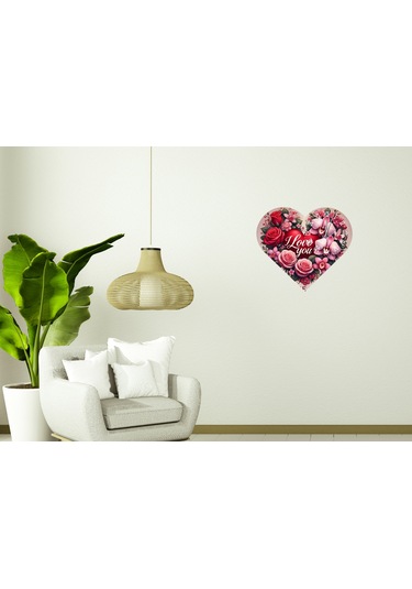 Ti-play Ks56 Kalp Şeklinde 30x30 Cm Hediyelik Duvar Saati ÇOk Renkli