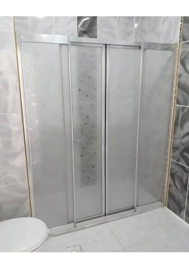 Nokta Duşakabin 150 Cm Teknesiz Plastik Mika Camlı Duşakabin Nd415 Şeffaf