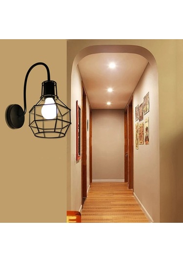 Kafesli Tarz Aplik Siyah