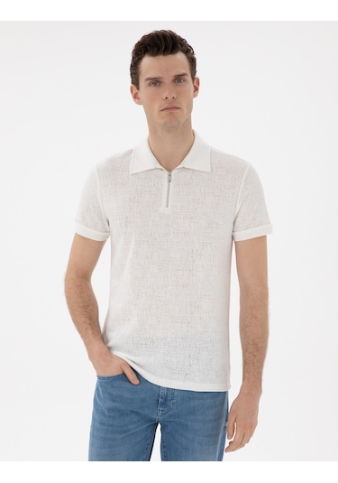 Pierre Cardin Erkek Ekru Tişört 50302586-vr019 Ekru