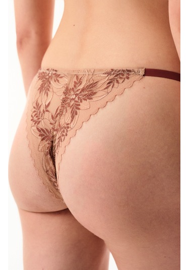 Penti Bej Lace Dantel Brazilian Külot
